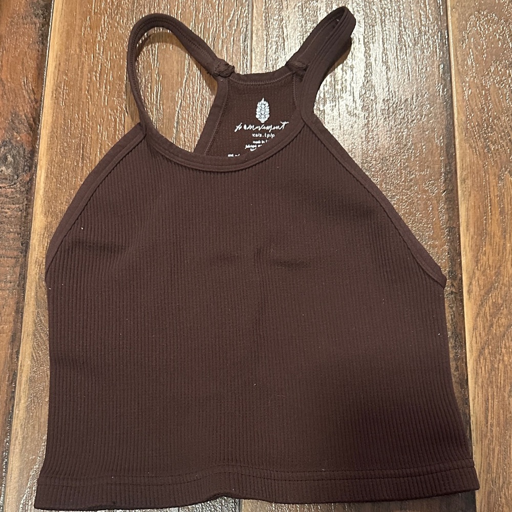 FP Movement Brown/dark Ribbed Halter Top